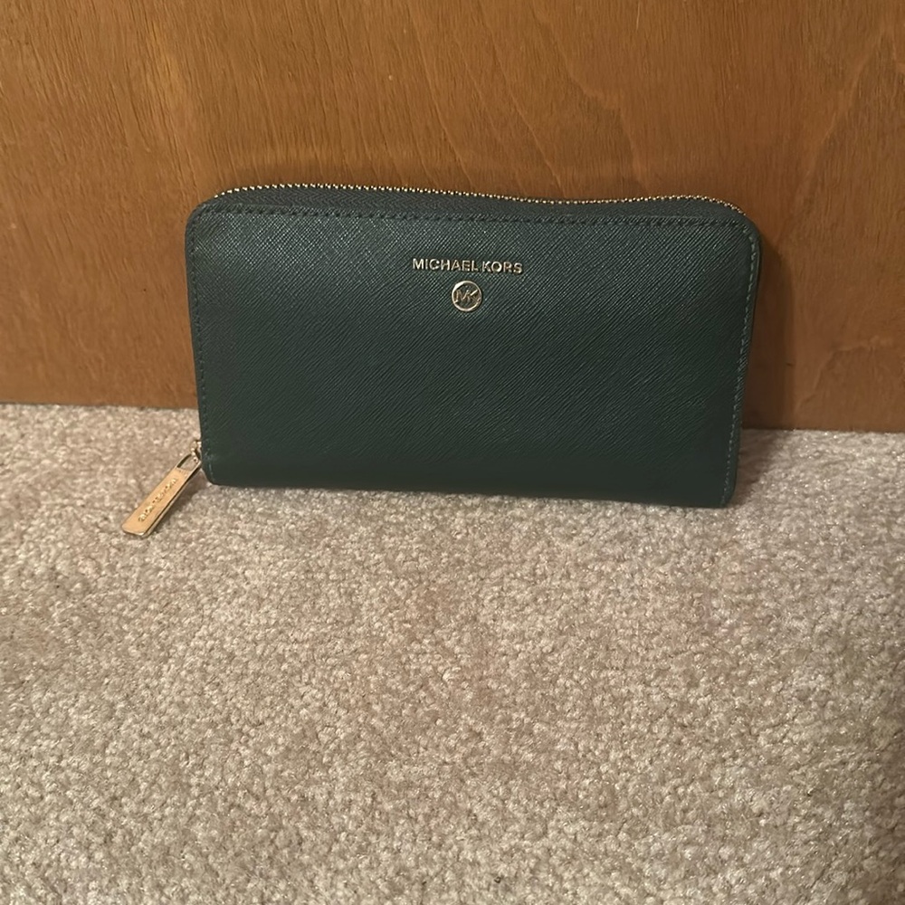 Green Michael Kors Wallet - Picture 1 of 5